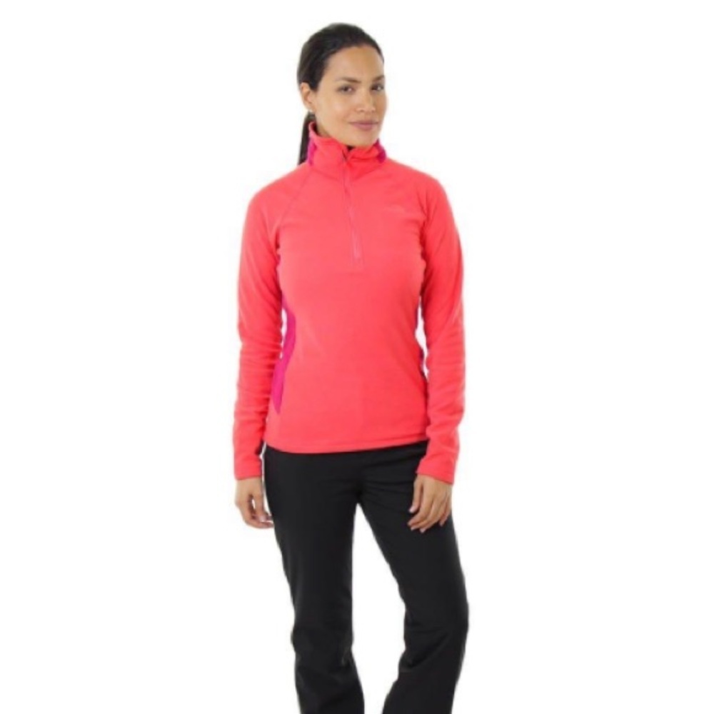 The North Face Tech 100 1/2-Zip Fleece Top (Women's) size large orange/pink top - Picture 2 of 12